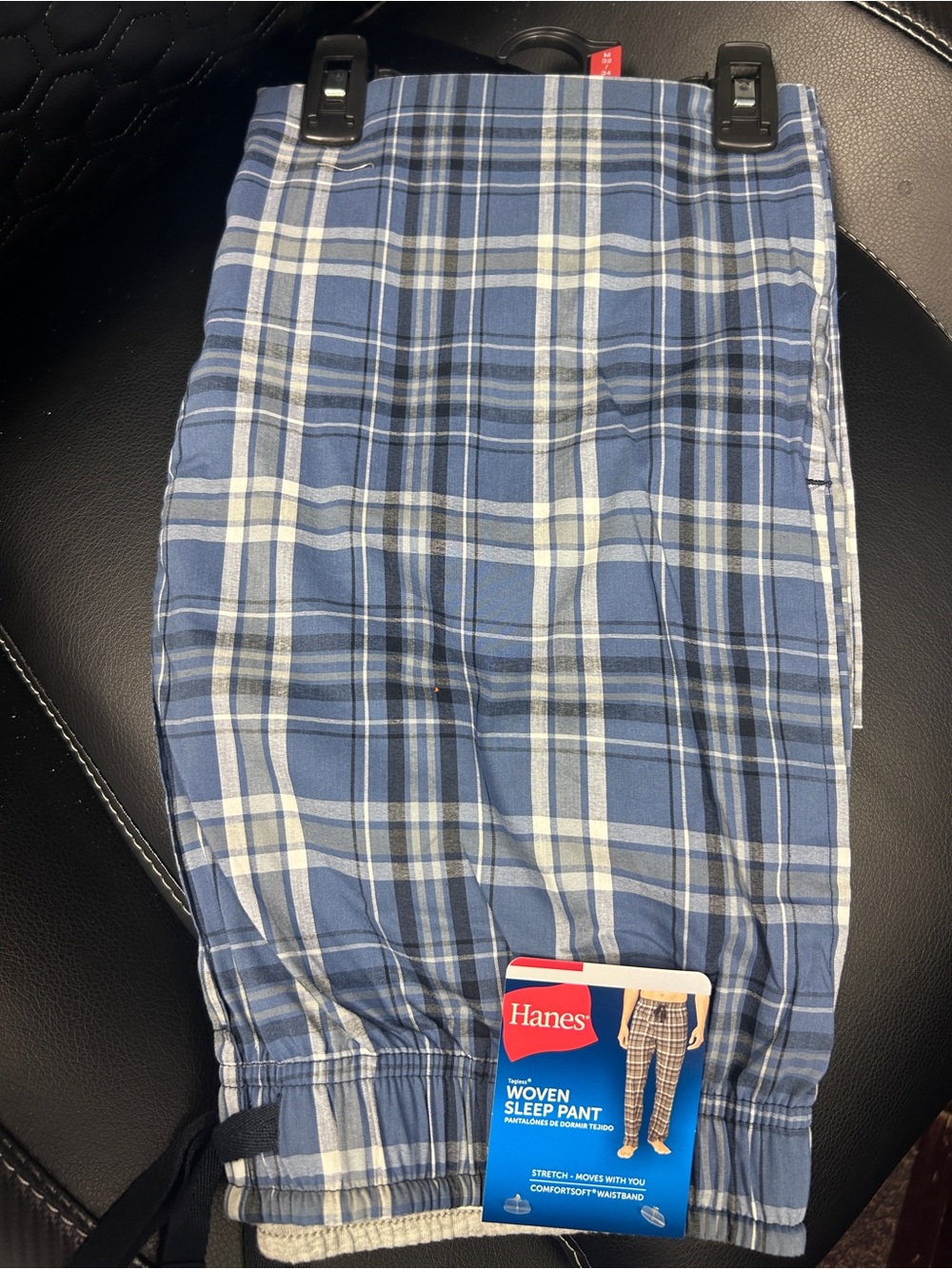Hanes Blue Plaid Mens Woven Sleep Pants
